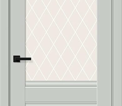 Дверь межкомнатная Браво Прима-3 Grey Silk / White Crystal