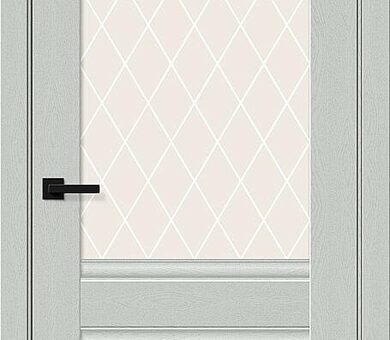 Дверь межкомнатная Браво Прима-3 Grey Silkwood / White Crystal