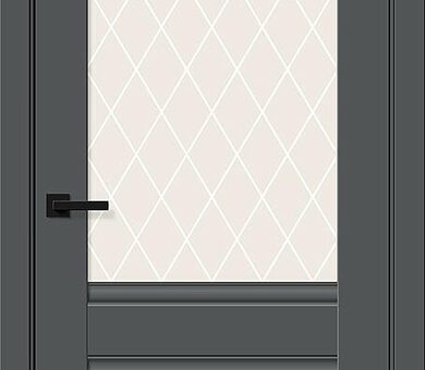 Дверь межкомнатная Браво Прима-3 Stormy Silk / White Crystal