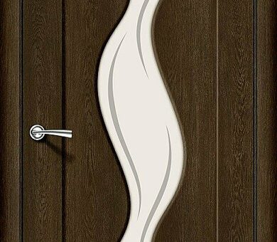 Дверь межкомнатная Браво Вираж-2 Dark Barnwood / Art Glass