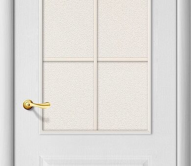 Дверь межкомнатная Браво Палитра Л-23 (Белый) Остекленная