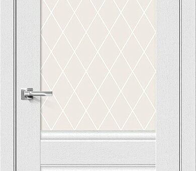 Дверь межкомнатная Браво Прима-3 Virgin / White Сrystal