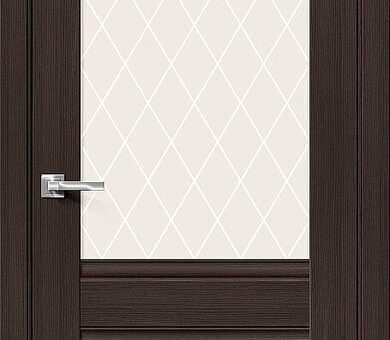 Дверь межкомнатная Браво Прима-3 Wenge Melinga / White Сrystal