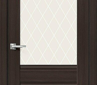 Дверь межкомнатная Браво Прима-3 Wenge Veralinga / White Сrystal