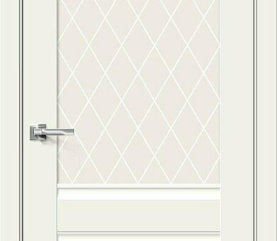 Дверь межкомнатная Браво Прима-3 White Mix / White Сrystal