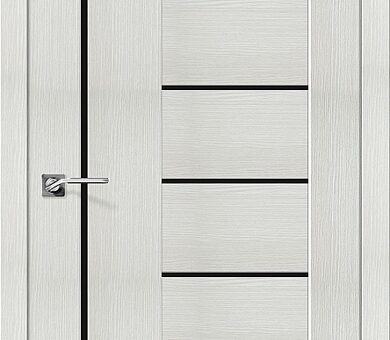 Дверь межкомнатная эко шпон Браво Порта-29 Bianco Veralinga/Black Star