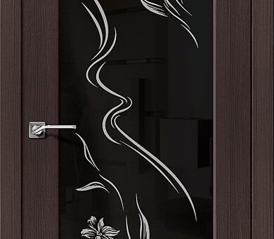 Дверь межкомнатная эко шпон Браво Софт-13 Print Wenge Veralinga