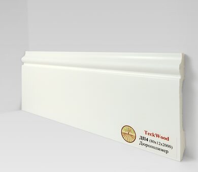 Плинтус ПВХ Teckwood 80x12x2000 мм Белый ДП4