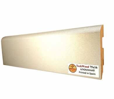Плинтус МДФ Teckwood Цветной 75x16x2150 мм Алюминий