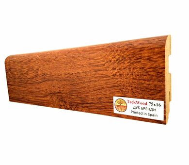 Плинтус МДФ Teckwood Цветной 75x16x2150 мм Дуб Бренди