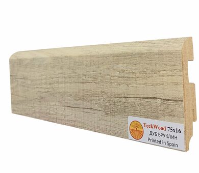 Плинтус МДФ Teckwood Цветной 75x16x2150 мм Дуб Бруклин