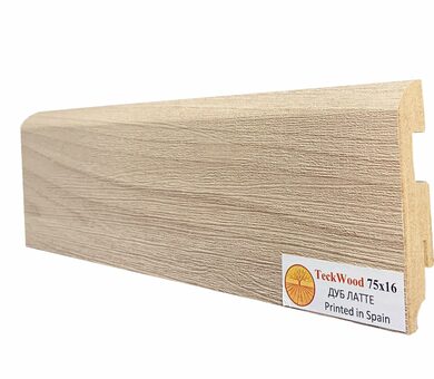 Плинтус МДФ Teckwood Цветной 75x16x2150 мм Дуб Латте