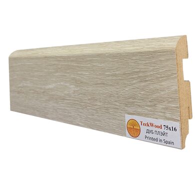 Плинтус МДФ Teckwood Цветной 75x16x2150 мм Дуб Плэйт