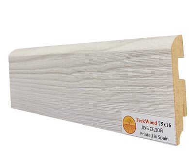 Плинтус МДФ Teckwood Цветной 75x16x2150 мм Дуб Седой