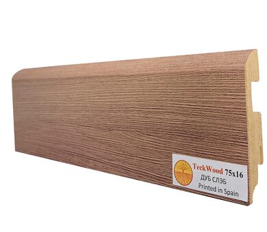 Плинтус МДФ Teckwood Цветной 75x16x2150 мм Дуб Слэб