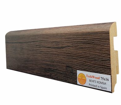 Плинтус МДФ Teckwood Цветной 75x16x2150 мм Венге Комби