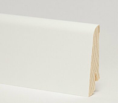 Шпонированный плинтус Pedross 58x20х2500 мм Белый гладкий