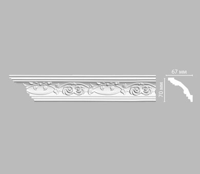 Плинтус потолочный с рисунком DT-9815 Decomaster