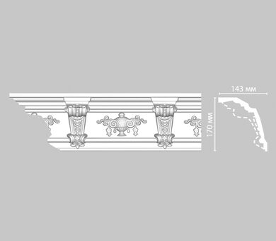 Плинтус потолочный с рисунком DT-9885 Decomaster