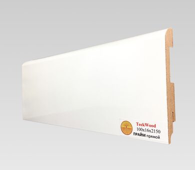 Плинтус Takewood Прайм 100х16 белый Прямой