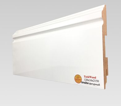 Плинтус Takewood Прайм 120х16 белый фигурный