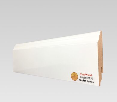 Плинтус Takewood Прайм 80х16 белый вектор