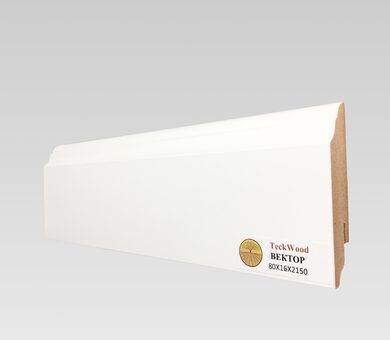 Плинтус МДФ Teckwood 80x16x2150 мм Белый Вектор