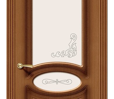 Дверь межкомнатная шпон файн-лайн Браво Стандарт-Азалия Ф-11 (Орех) Остекленная