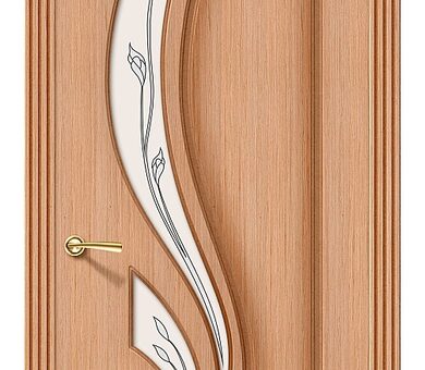 Дверь межкомнатная Браво Шпон файн-лайн Лилия Ф-05 (Дуб) Остекленная