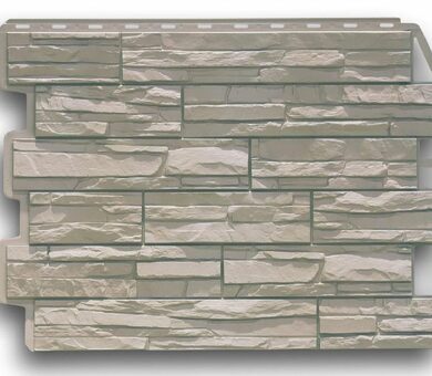 Цокольный сайдинг Holzplast Скол Светло-бежевый